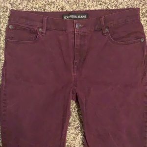 Express sz8 mid rise maroon jeggings